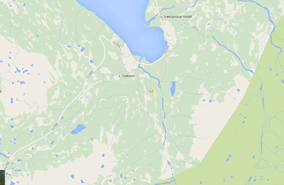 Kart over Dalslia Hytteforening